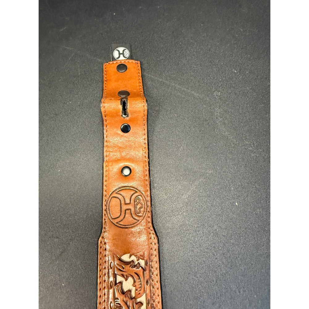 Hooey Mens Brown Floral Tooled Leather Western Belt No Buckle 34 Western Country - Picture 8 of 9